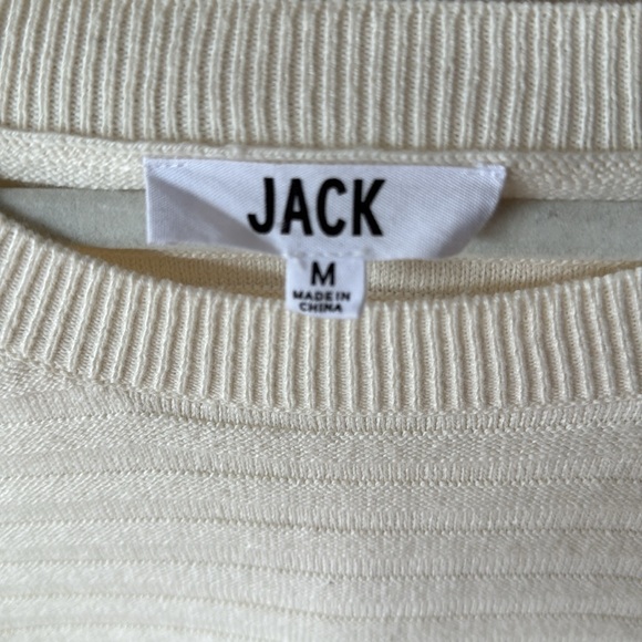 Jack by BB Dakota Women's Claudel Rib Stitch Wide Sleeve Boho Cream Sweater M - Picture 5 of 10